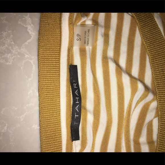 Ladies yellow and white striped shirt size s - Picture 3 of 3